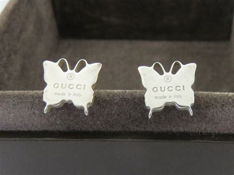 women gucci butterfly earrings|gucci sterling silver butterfly earrings.